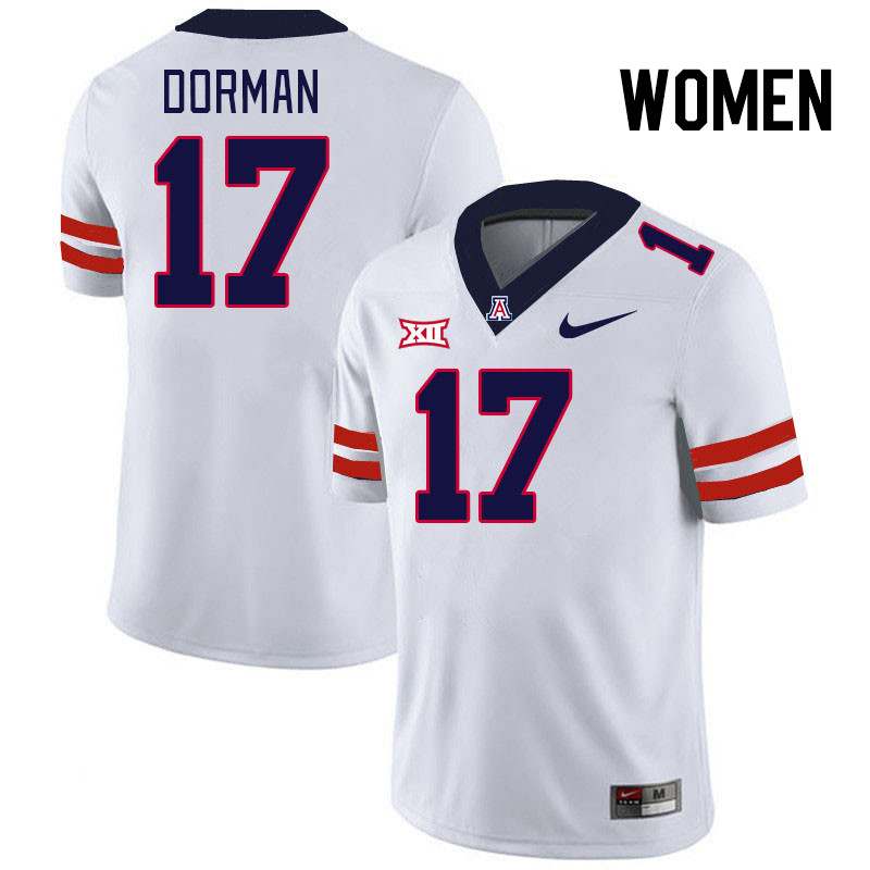 Women #17 Brayden Dorman Arizona Wildcats Big 12 Conference College Football Jerseys Stitched-White